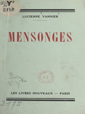 cover image of Mensonges